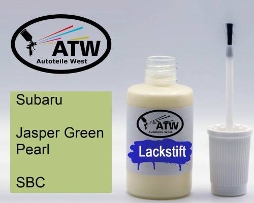 Subaru, Jasper Green Pearl, SBC: 20ml Lackstift, von ATW Autoteile West.